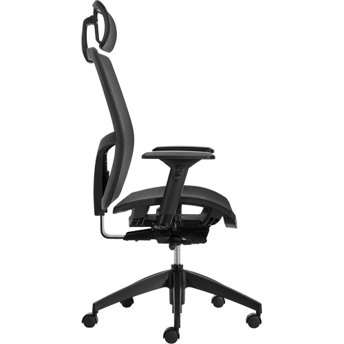Chaise &agrave; dossier moyen avec m&eacute;canisme &agrave; basculement synchronis&eacute; &agrave; d&eacute;tection de poids Format+, Mailles, Noir, Capacit&eacute; 300 lb Sécurité Médic