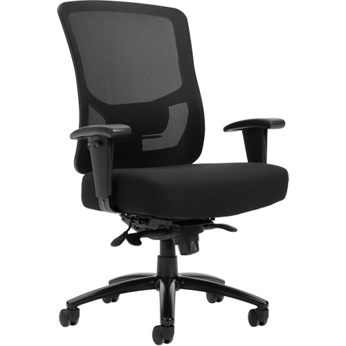 Raven 400 High-Back Heavy-Duty Synchro-Tilter, Mesh, Black, 400 lbs. Capacity Sécurité Médic