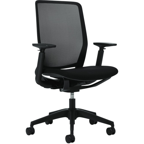 Chaise &agrave; dossier haut avec basculement synchronis&eacute; robuste Kody, Mailles, Noir, Capacit&eacute; 300 lb Sécurité Médic