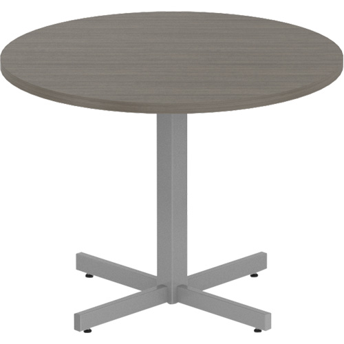 Table ronde &agrave; hauteur r&eacute;glable Newland, 36" lo x 36" la x 29" h, Dessus de 1", Stratifi&eacute;, Brun Sécurité Médic