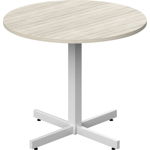 Table ronde &agrave; hauteur r&eacute;glable Newland, 36" lo x 36" la x 29" h, Dessus de 1", Stratifi&eacute;, Havane Sécurité Médic
