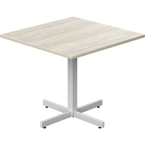 Table carr&eacute;e &agrave; hauteur r&eacute;glable Newland, 36" lo x 36" la x 29" h, Dessus de 1", Stratifi&eacute;, Havane Sécurité Médic