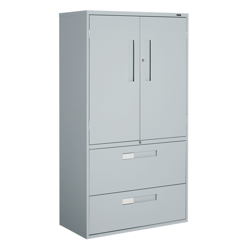 Armoire Multi-Stor, Acier, 3 Tablettes, 65-1/4" h x 36" la x 18" P, Gris Sécurité Médic