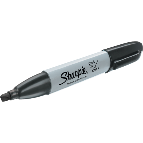 Permanent Marker, Black, Chisel Tip Sécurité Médic