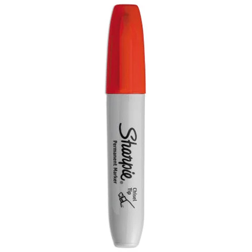Permanent Marker, Red, Chisel Tip Sécurité Médic