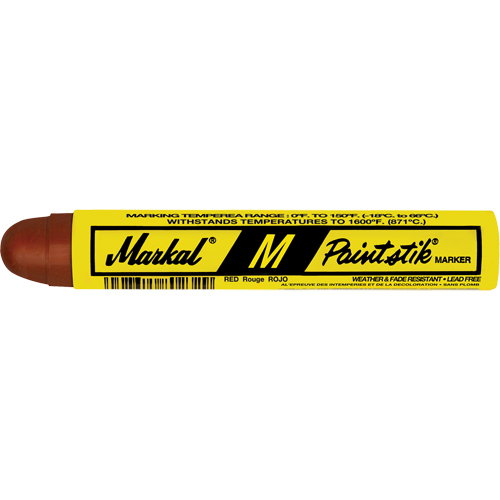 M Paintstik&reg; Paint Marker for Heat Treating, Solid Stick, Red Sécurité Médic