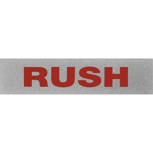 "Rush" Special Handling Labels, 5" L x 2" W, Black on Red Sécurité Médic