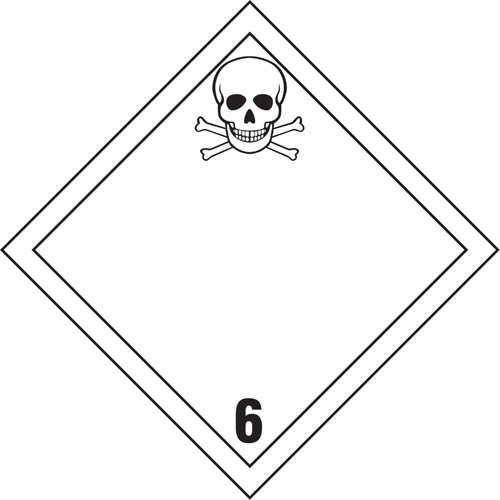 TDG Shipping Labels, Class 6.1, Toxic Substances, Vinyl Sécurité Médic