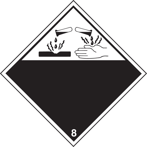 TDG Shipping Labels, Class 8, Corrosives, Vinyl Sécurité Médic
