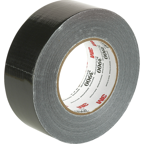 Rubans adh&eacute;sifs 3900 color&eacute;s de cat&eacute;gorie &eacute;conomique, 8 mils, Noir, 48 mm (2") x 55 m (180') Sécurité Médic
