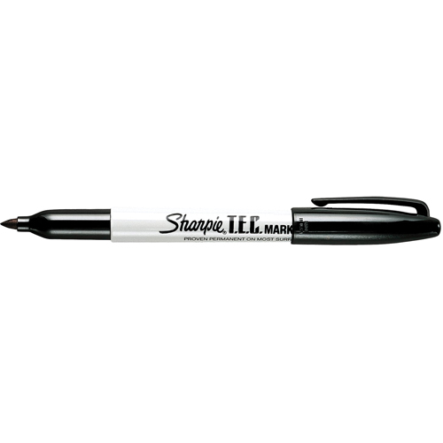 T.E.C. Permanent Marker, Black, Fine Tip Sécurité Médic