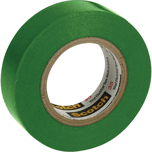 Scotch&reg; 35 Colour Coded Tape, 12.7 mm (1/2") x 6.1 m (20'), Green, 7 mils Sécurité Médic