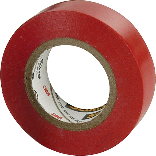 Rubans en vinyle pour codage en couleurs 35 Scotch, 12,7 mm (1/2") x 6,1 m (20'), Rouge, 7 mils Sécurité Médic
