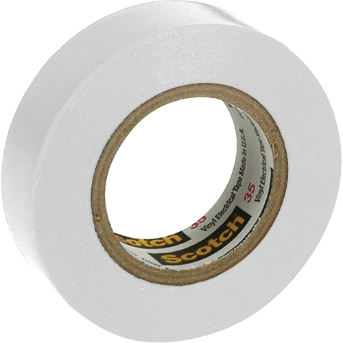 Scotch&reg; 35 Colour Coded Tape, 12.7 mm (1/2") x 6.1 m (20'), White, 7 mils Sécurité Médic