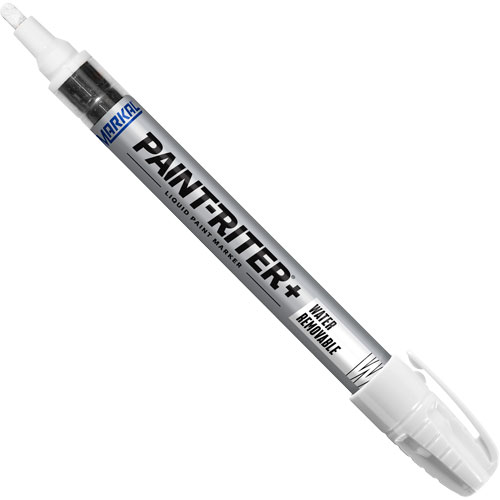 Marqueurs &agrave; la peinture nettoyable &agrave; l'eau Paint-Riter+, Liquide, Blanc Sécurité Médic