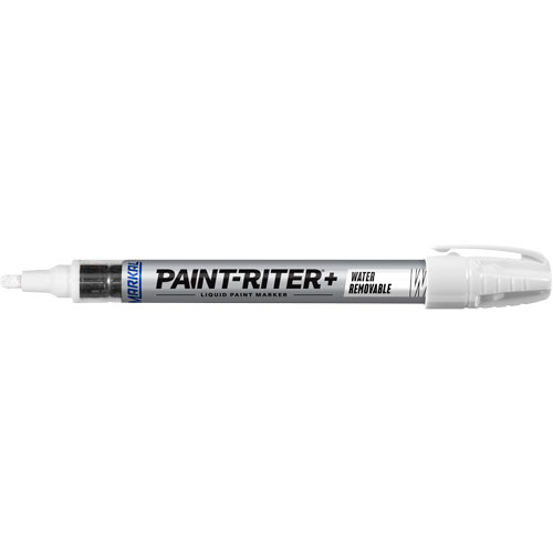 Marqueurs &agrave; la peinture nettoyable &agrave; l'eau Paint-Riter+, Liquide, Blanc Sécurité Médic