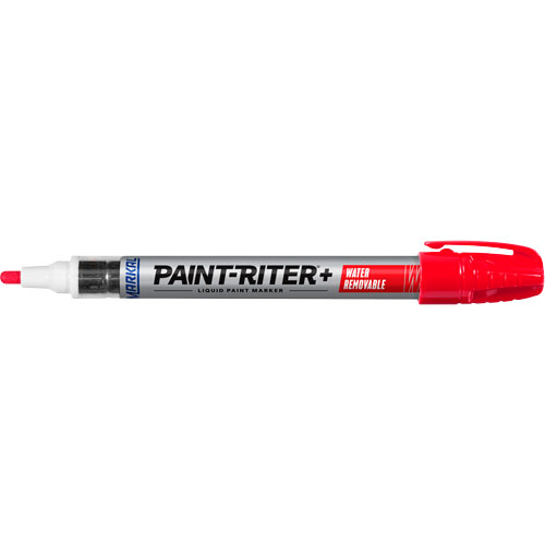 Marqueur &agrave; la peinture nettoyable &agrave; l'eau Paint-Riter+, Liquide, Rouge Sécurité Médic