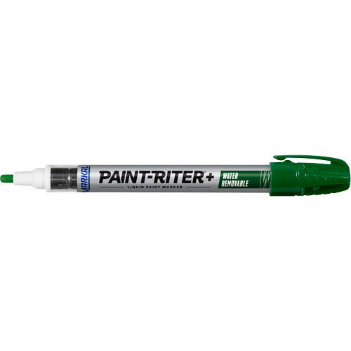 Marqueur &agrave; la peinture nettoyable &agrave; l'eau Paint-Riter+, Liquide, Vert Sécurité Médic