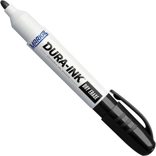 Dura-Ink&reg; Dry Erase Ink Markers, Black, Bullet Tip Sécurité Médic