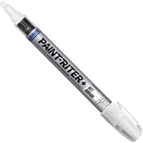 Paint-Riter&reg;+ Wet Surface Paint Marker, Liquid, White Sécurité Médic