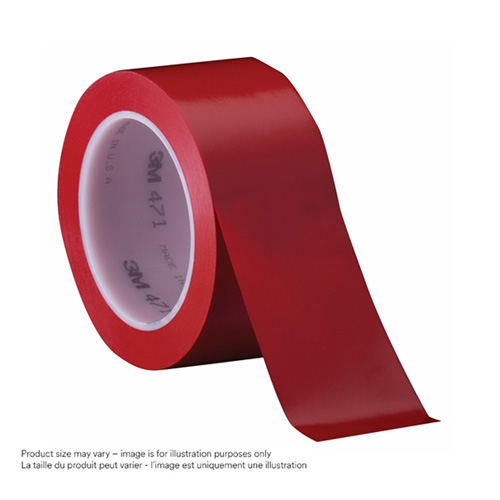 471 Vinyl Tape, 38 mm (1-1/2") W x 32.9 m (108') L, 5.3 mils, Red Sécurité Médic