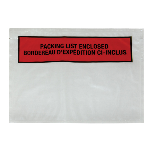 Pochette pour bordereau d'exp&eacute;dition, 7" lo x 5-1/2" la, Style Insertion par l'arri&egrave;re Sécurité Médic