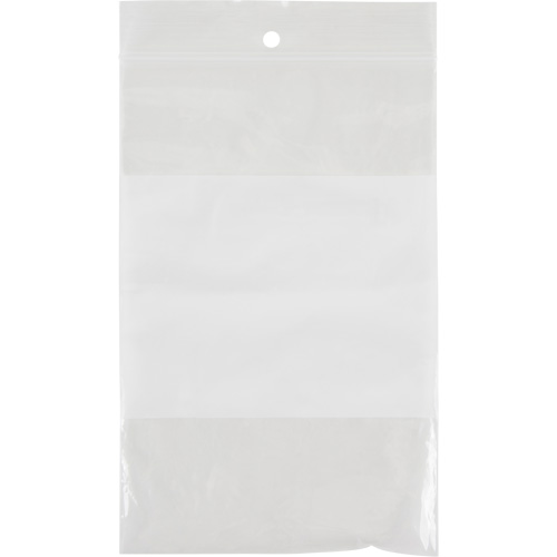 White Block Poly Bags, Reclosable, 6" x 4", 2 mils Sécurité Médic