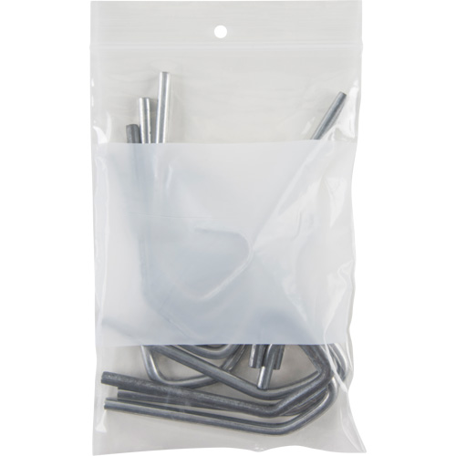 White Block Poly Bags, Reclosable, 6" x 4", 2 mils Sécurité Médic