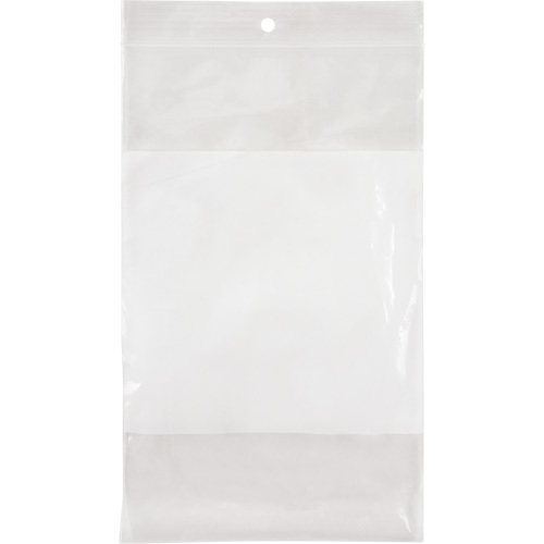 White Block Poly Bags, Reclosable, 8" x 5", 2 mils Sécurité Médic