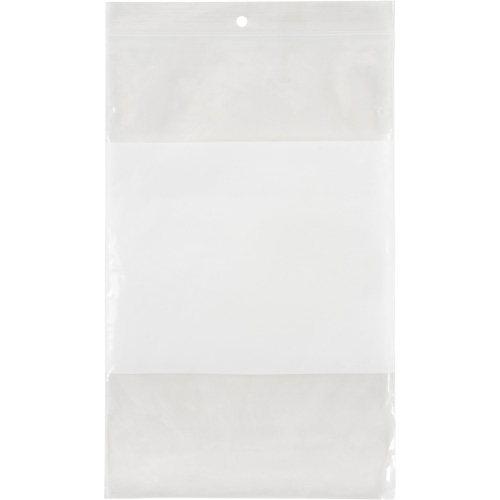 Sacs en poly avec espace inscriptible blanc, Refermable, 9" x 6", 2 mils Sécurité Médic