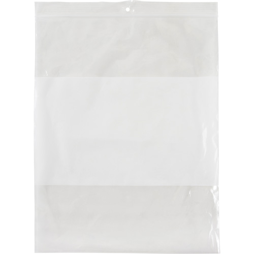 Sacs en poly avec espace inscriptible blanc, Refermable, 10" x 8", 2 mils Sécurité Médic