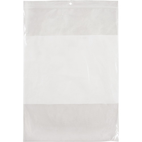 Sacs en poly avec espace inscriptible blanc, Refermable, 12" x 9", 2 mils Sécurité Médic