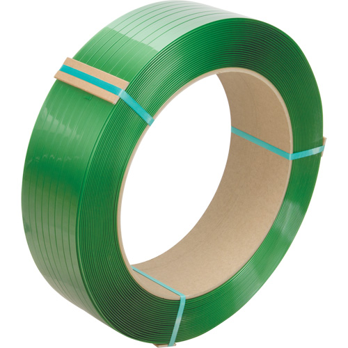 Strapping, Polyester, 5/8" W x 3500' L, Green, Manual Grade Sécurité Médic