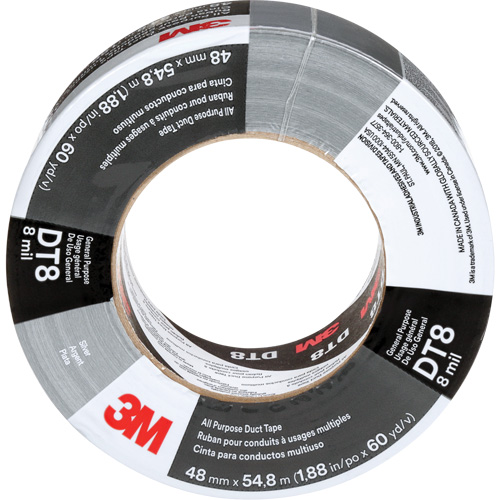 DT8 All-Purpose Duct Tape, 8 mils, Silver, 48 mm (2") x 55 m (180') Sécurité Médic