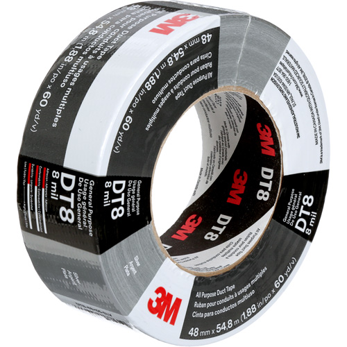 DT8 All-Purpose Duct Tape, 8 mils, Silver, 48 mm (2") x 55 m (180') Sécurité Médic