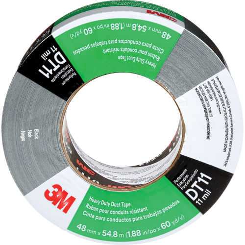 DT11 Heavy-Duty Duct Tape, 11 mils, Black, 48 mm (2") x 55 m (180') Sécurité Médic