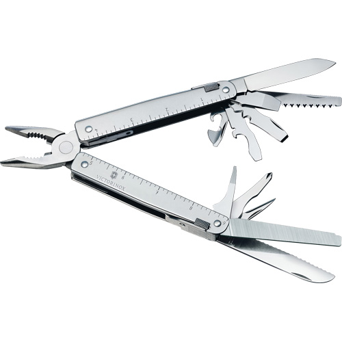 SwissTool Multi-Tool with Lockable Blade, Metal, Metal Handle, 155 mm L, 26 Functions, 0.7 lbs. Sécurité Médic