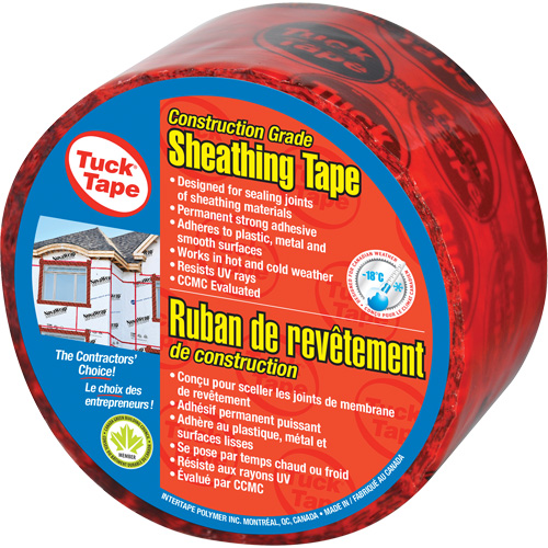 Ruban de rev&ecirc;tement pour entrepreneurs, 60 mm (2-3/8") x 0,0 m (0,0'), Rouge Sécurité Médic