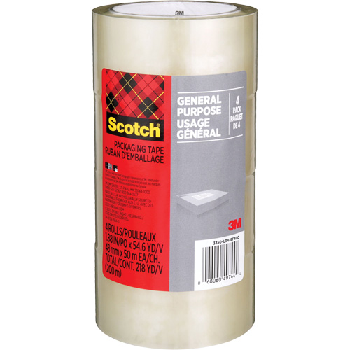 Scotch&reg; Shipping Packaging Tape 175G, 48 mm (2") x 50 m (164') Sécurité Médic