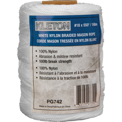 #18 Braided Mason Rope, Nylon, 550' Sécurité Médic