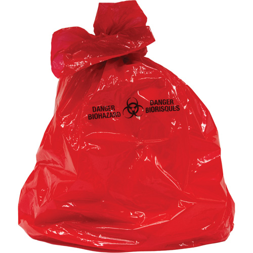 Sacs &agrave; d&eacute;chets, Biorisque, 50" lo x 37" la, 2 mils Sécurité Médic
