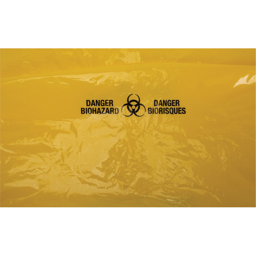 Waste Bags, Bio-Hazard, 38" L x 30" W, 2 mils Sécurité Médic