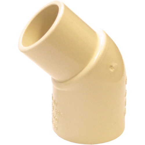 Raccord coude 45° m&acirc;le et femelle Flowguard Gold, Chantepleure x noeud, PVC-C, 1/2" Sécurité Médic