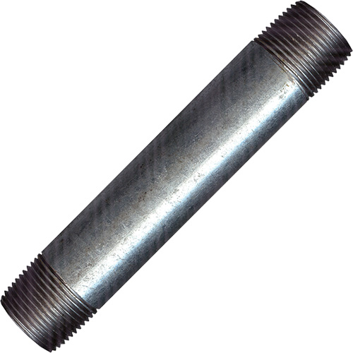 Long Pipe Nipple, Galvanized, 1/2", NPT x NPT Sécurité Médic