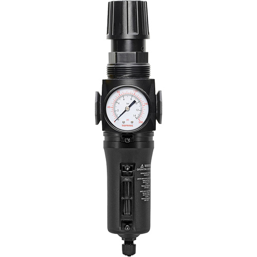 Manual Drain Filter/Regulator with Metal Bowl Modulair 300, 1/4" NPT, 250 PSI, 5.1 fl. oz. Capacity Sécurité Médic