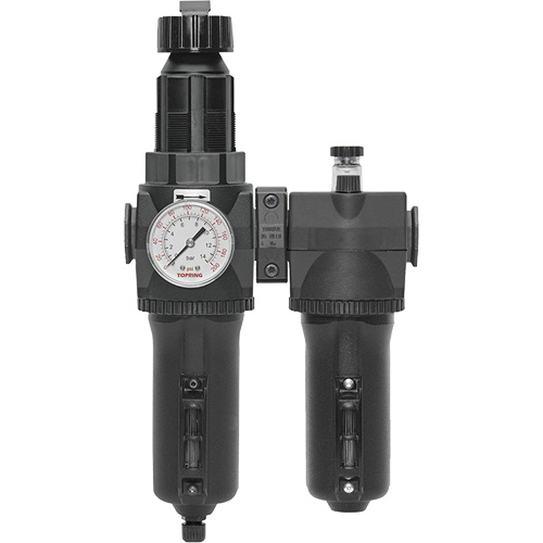 Filtre + r&eacute;gulateur + lubrificateur &agrave; drain manuel avec bol en m&eacute;tal et manom&egrave;tre Modulair 400, 1/2" NPT Sécurité Médic