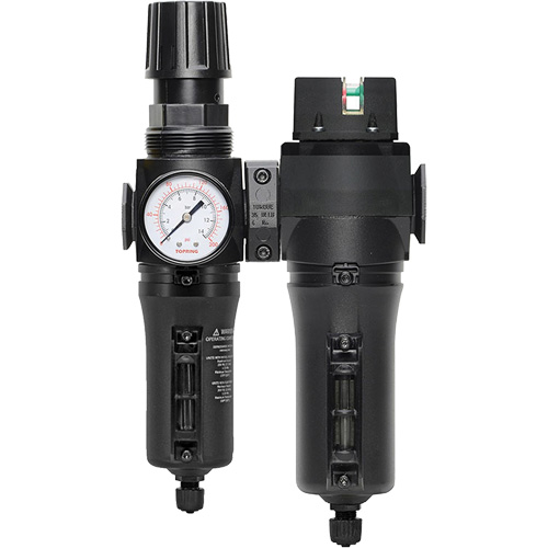 Manual Drain Filter, Regulator & Coalescing Filter with Metal Bowl Modulair 300, 1/4" NPT, 250 PSI, 5.1 fl. oz. Capacity Sécurité Médic