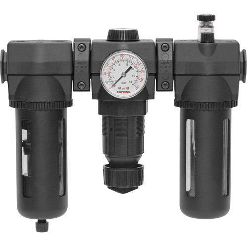 Filtre, d&eacute;tendeur & lubrificateur Modulair 400 avec drain manuel & bol standard, 3/4" NPTF Sécurité Médic