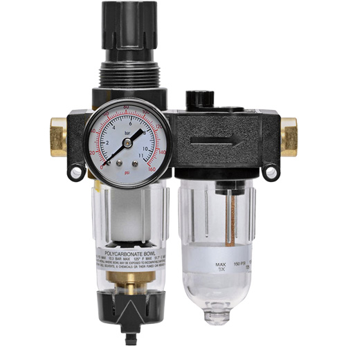 Filter/Regulator & Lubricator with Gauge Modulair 200, 1/4" NPTF Sécurité Médic