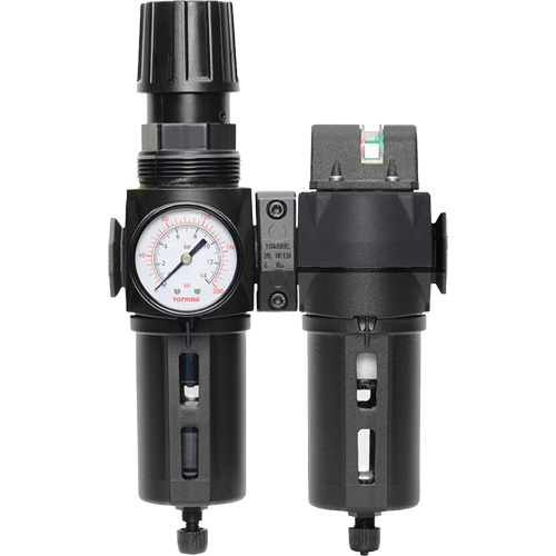Filtre/d&eacute;tendeur & filtre coalescent Modulair 300 avec bol standard & drain manuel, 3/8" NPTF, 150 psi, Capacit&eacute; de 5,12 oz liq Sécurité Médic